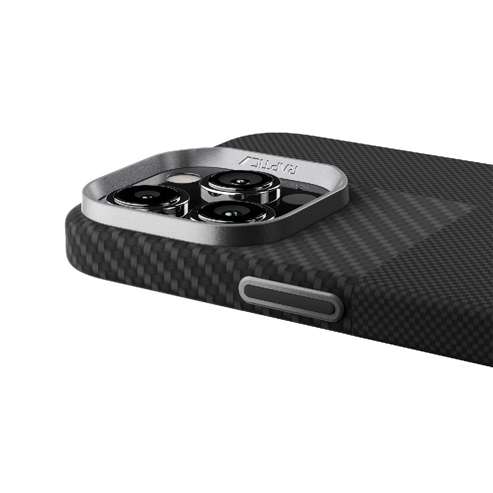 Raptic Aramid Fiber Croxx Mondrian Serisi iPhone 16 Pro M-safe Şarj Özellikli 600D Metal Kamera Çerçeveli Kılıf