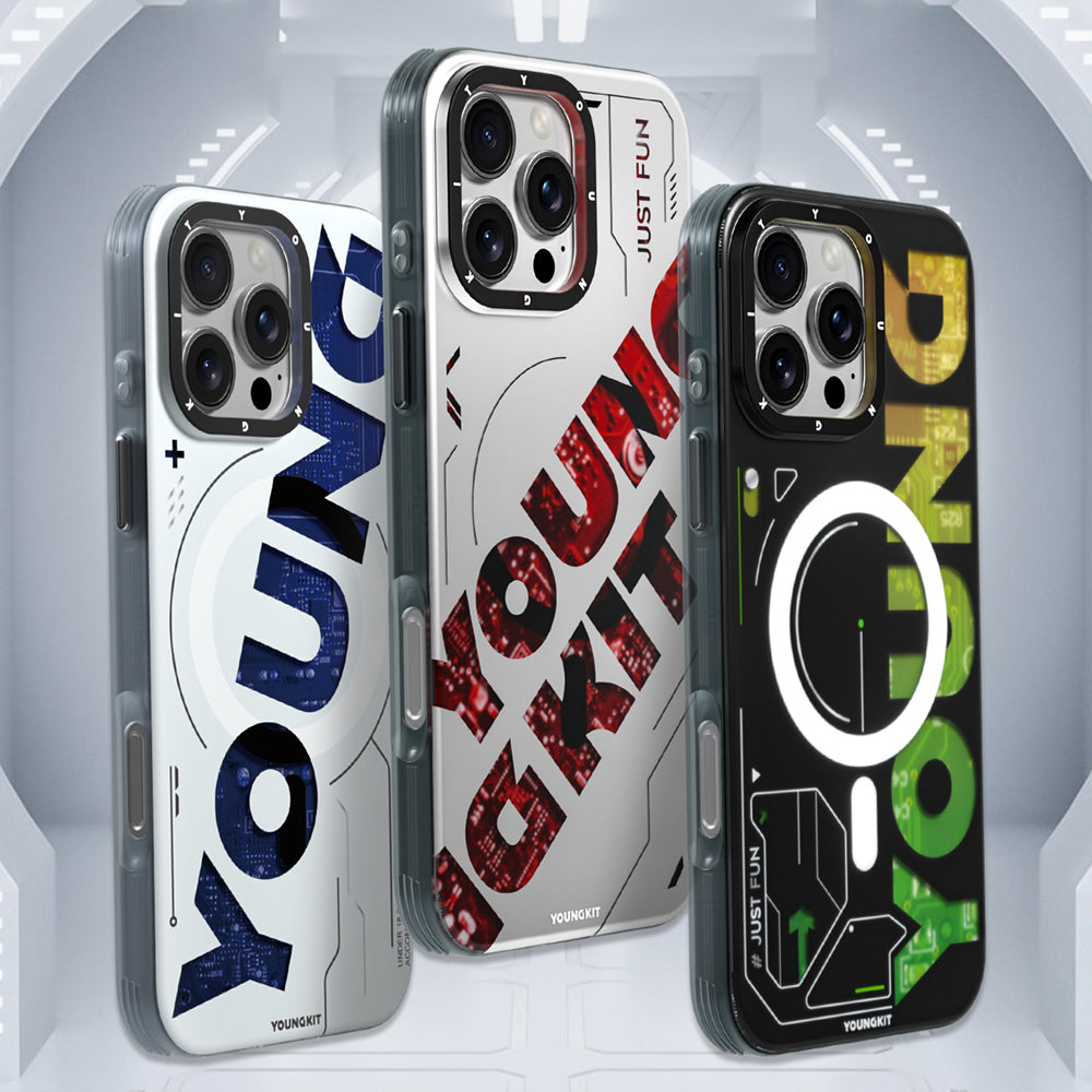 Youngkit Future Serisi iPhone 16 Pro Magsafe Şarj Özellikli Airbagli Çift Katmanlı Telefon Kılıfı-14