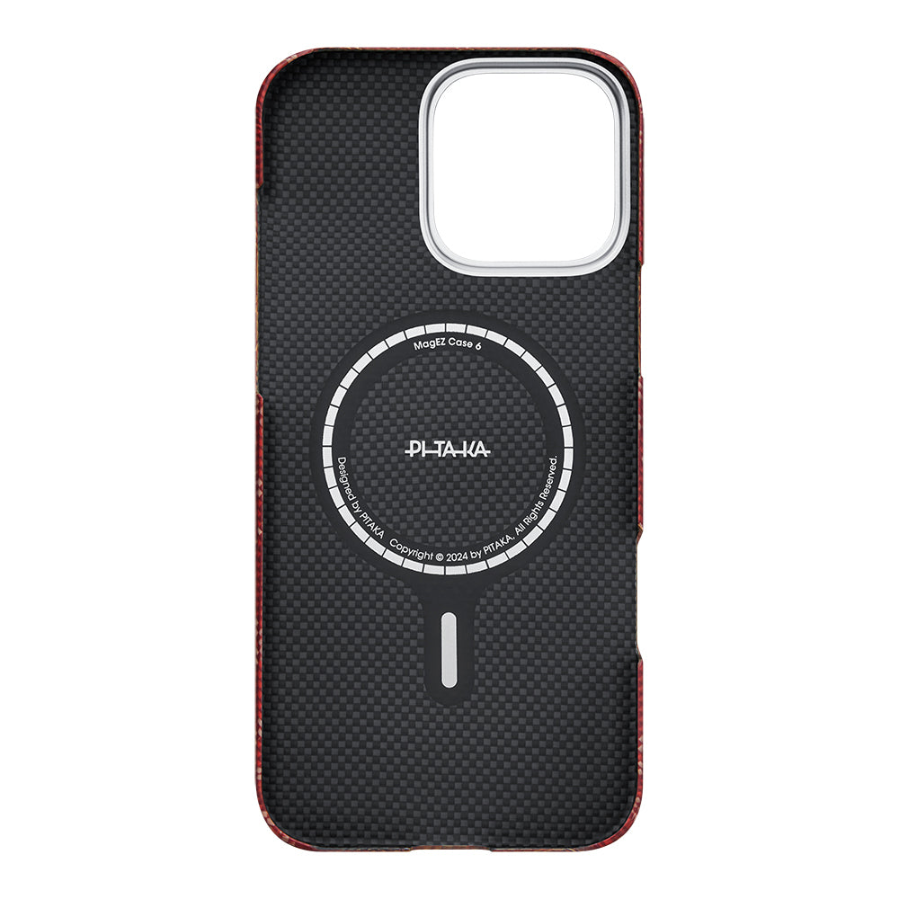 Pitaka Tactile Woven Monogram Serisi iPhone 16 Pro M-safe Şarj Özellikli Aramid Fiber Kılıf
