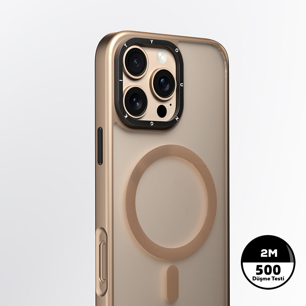 Youngkit Gemstone Serisi iPhone 16 Pro Magsafe Şarj Özellikli Cam Arka Yüzey TPU Kılıf