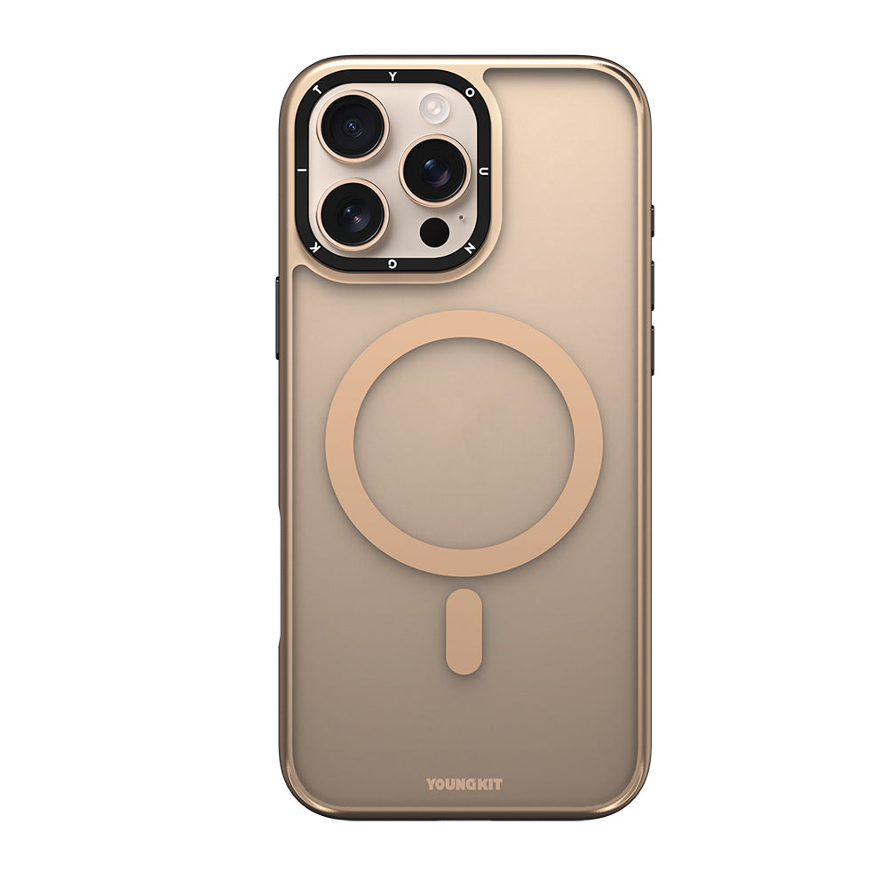 Youngkit Gemstone Serisi iPhone 16 Pro Magsafe Şarj Özellikli Cam Arka Yüzey TPU Kılıf
