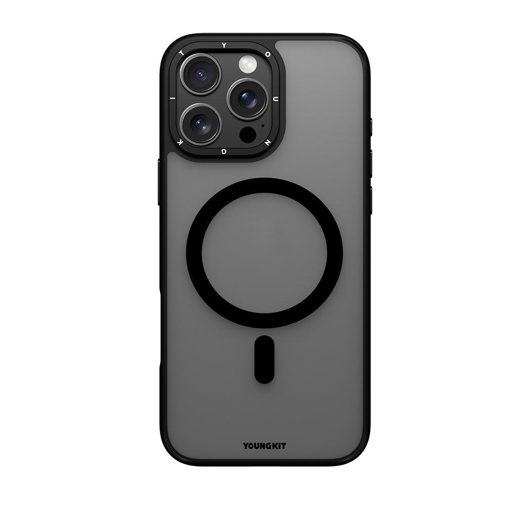 Youngkit Gemstone Serisi iPhone 16 Pro Magsafe Şarj Özellikli Cam Arka Yüzey TPU Kılıf