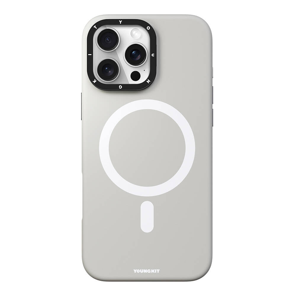 Youngkit Bitty Cream iPhone 16 Pro Magsafe Şarj Özellikli Kamera Standlı Telefon Kılıfı-10