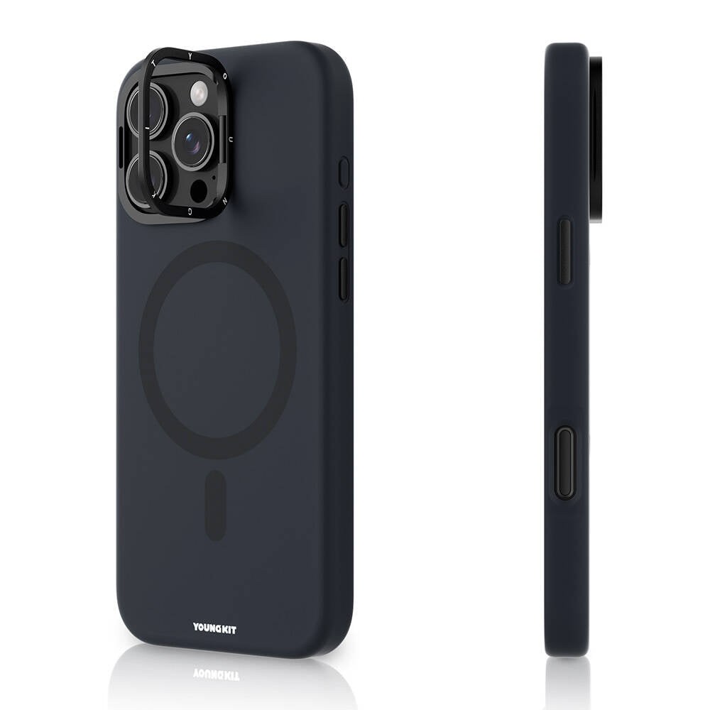 Youngkit Bitty Cream iPhone 16 Pro Magsafe Şarj Özellikli Kamera Standlı Telefon Kılıfı-5