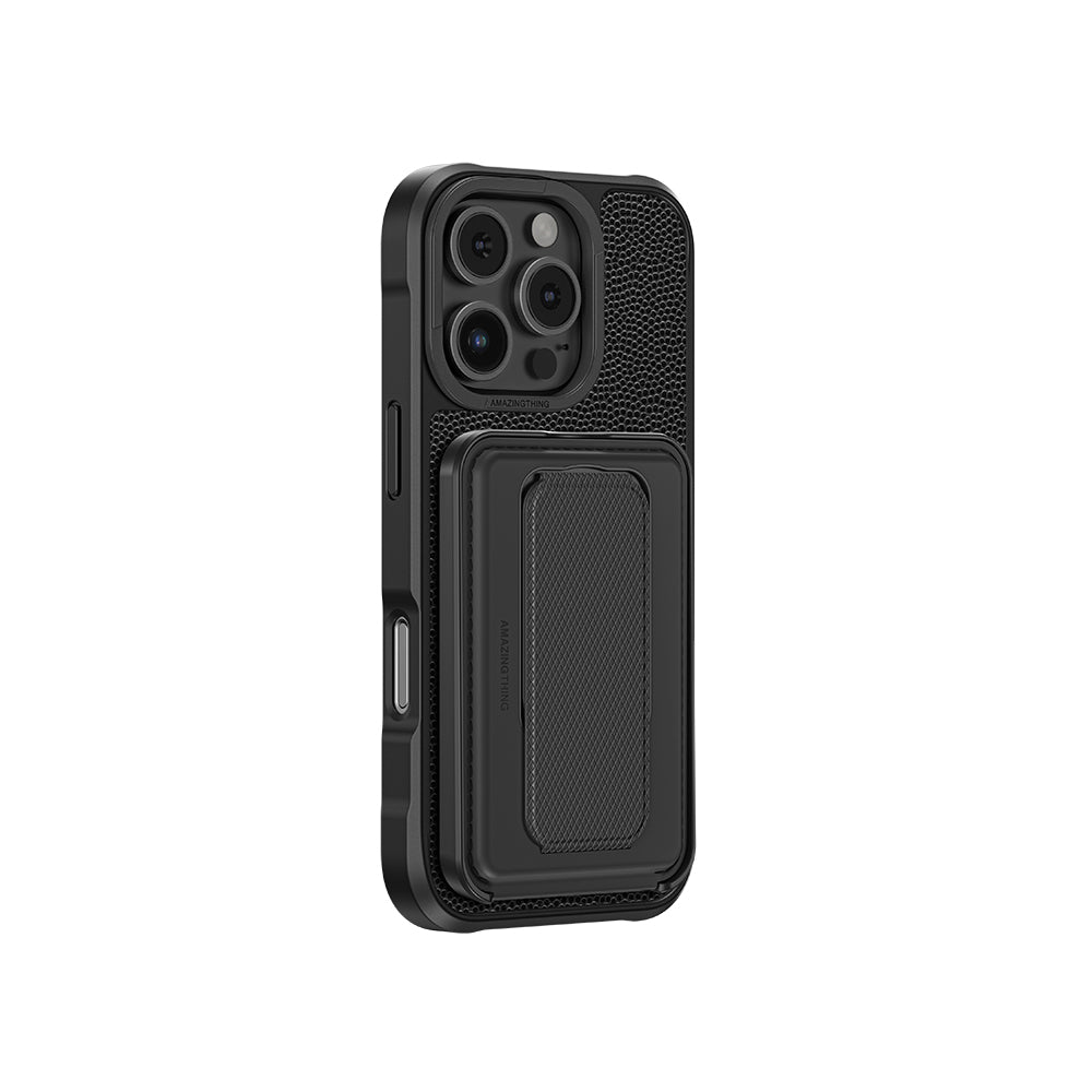 Amazingthing Glamour Luxe Serisi iPhone 16 Pro Magsafe Standlı Kartlıklı Set Telefon Kılıfı - 2