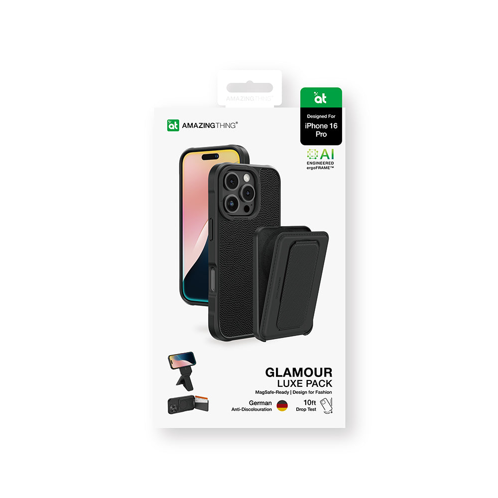Amazingthing Glamour Luxe Serisi iPhone 16 Pro Magsafe Standlı Kartlıklı Set Telefon Kılıfı - 14