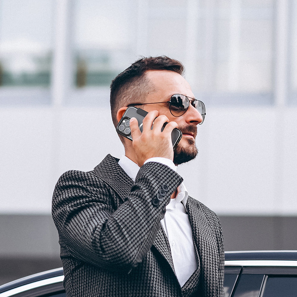 Raptic Urban Folio Serisi iPhone 16 Pro M-safe Şarj Özellikli Vegan Deri Tasarımlı Şeffaf Arka Yüzey Kartlıklı Kılıf