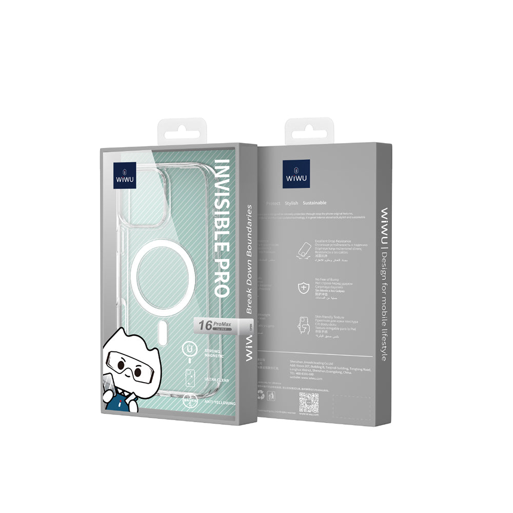 Wiwu YXK-207 Invisible Pro iPhone 16 Pro M-safe Şarj Özellikli Sert PC Kılıf