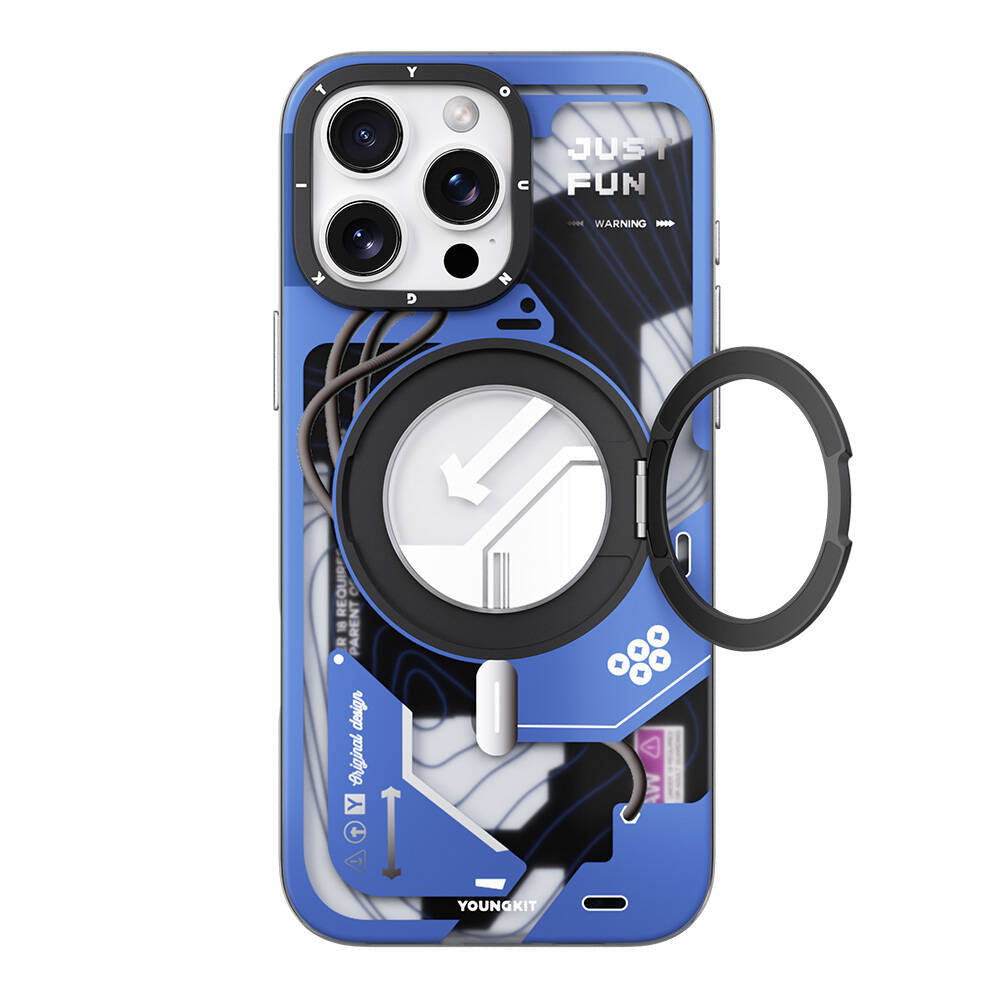 Youngkit 360° Standlı Starship Serisi iPhone 16 Pro Kılıf Magsafe Şarj Özellikli Telefon Kılıfı - 2