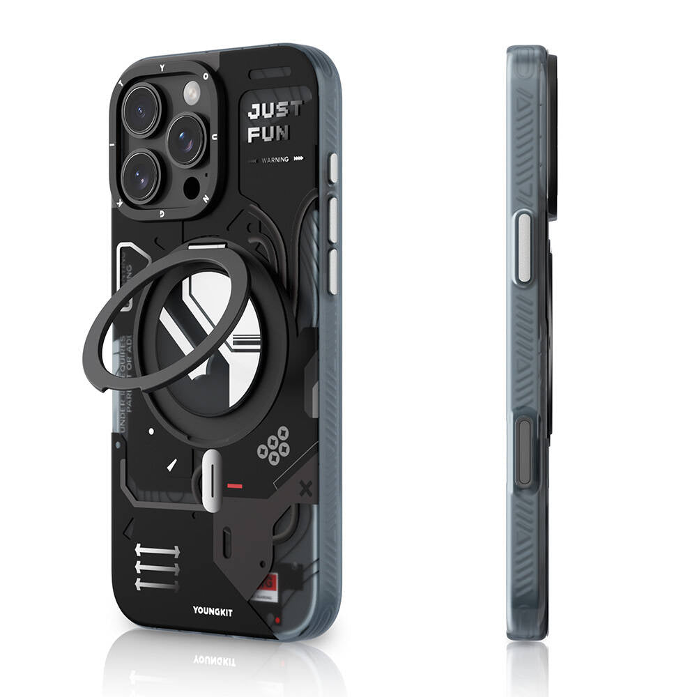 Youngkit 360° Standlı Starship Serisi iPhone 16 Pro Kılıf Magsafe Şarj Özellikli Telefon Kılıfı - 6