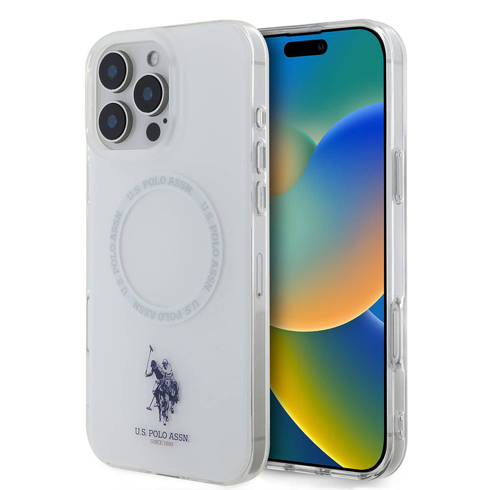 U.S. Polo Assn. iPhone 16 Pro Orjinal Lisanslı Magsafe Şarj Özellikli IML Double Horse Logolu Ring Telefon Kılıfı-8