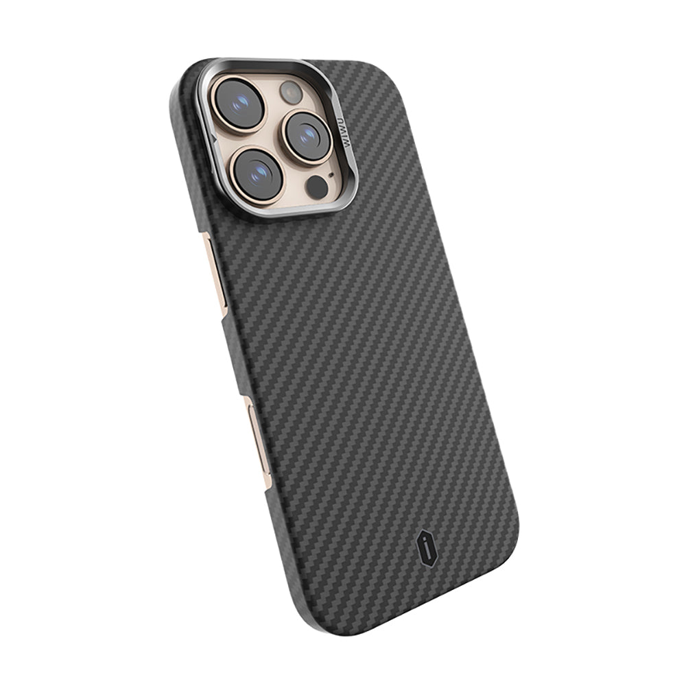 Wiwu DCC-206 iPhone 16 Pro Kamera Standlı Aramid Fiber Tasarım M-safe Kevlar Kılıf