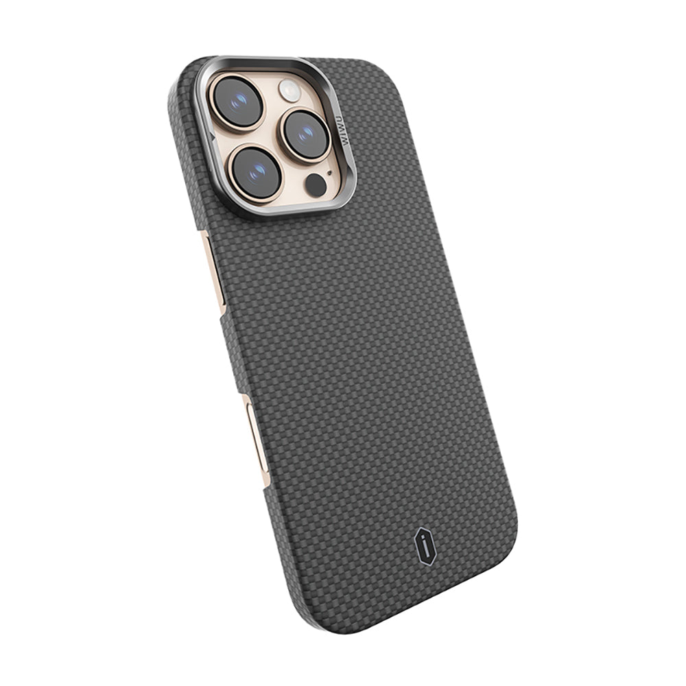 Wiwu DCC-208 iPhone 16 Pro M-safe Kamera Standlı Aramid Fiber Tasarım Kevlar Kılıf
