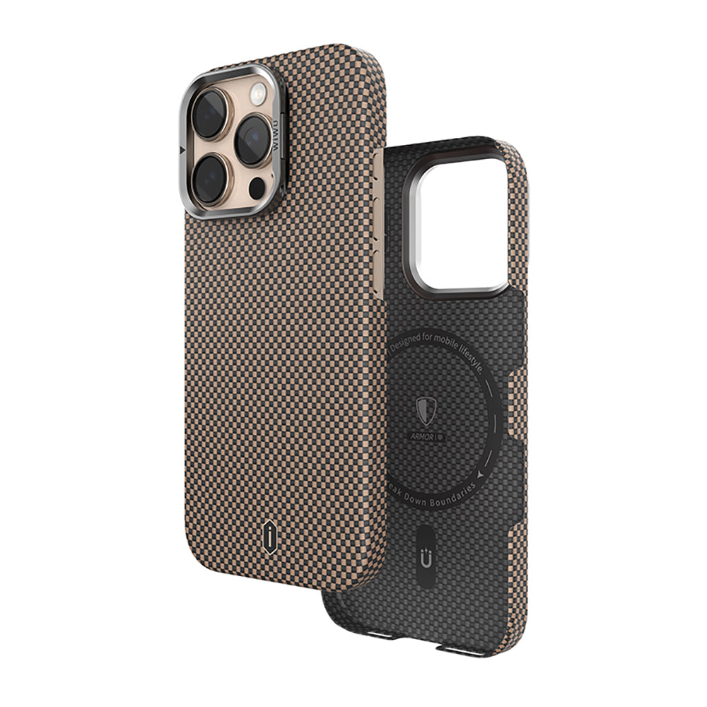 Wiwu DCC-208 iPhone 16 Pro M-safe Kamera Standlı Aramid Fiber Tasarım Kevlar Kılıf
