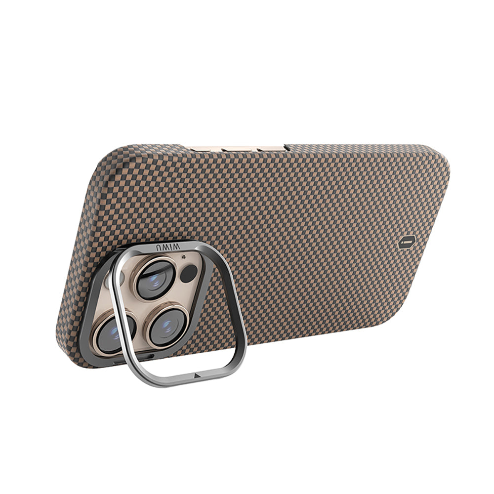 Wiwu DCC-208 iPhone 16 Pro M-safe Kamera Standlı Aramid Fiber Tasarım Kevlar Kılıf