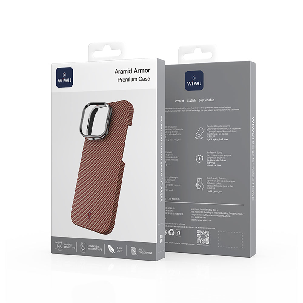 Wiwu DCC-208 iPhone 16 Pro M-safe Kamera Standlı Aramid Fiber Tasarım Kevlar Kılıf