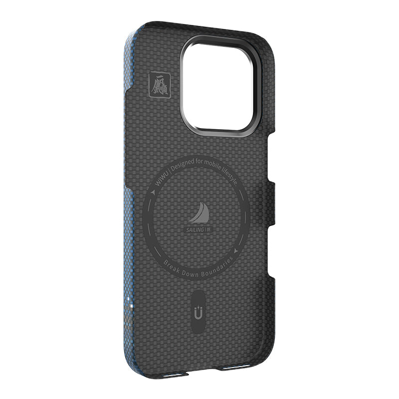 Wiwu DCC-209 iPhone 16 Pro M-safe Kamera Standlı Aramid Fiber Tasarım Kevlar Kılıf