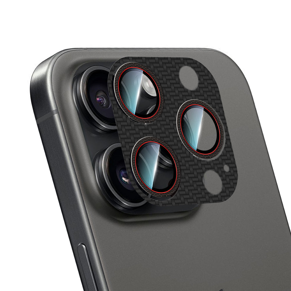 CaseWorld Karbon Fiber Serisi iPhone 16 Pro Max Anti Reflective Ultra Clear Full Kamera Lens Koruyucu