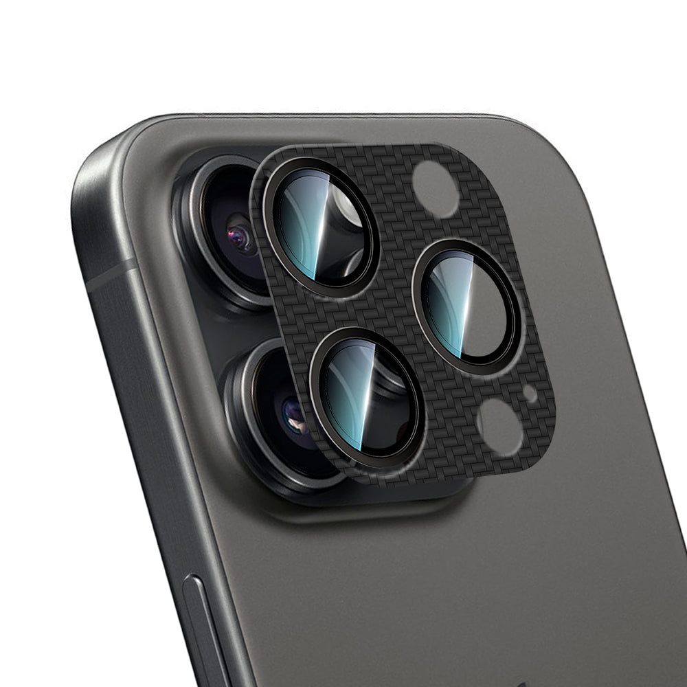 CaseWorld Karbon Fiber Serisi iPhone 16 Pro Max Anti Reflective Ultra Clear Full Kamera Lens Koruyucu