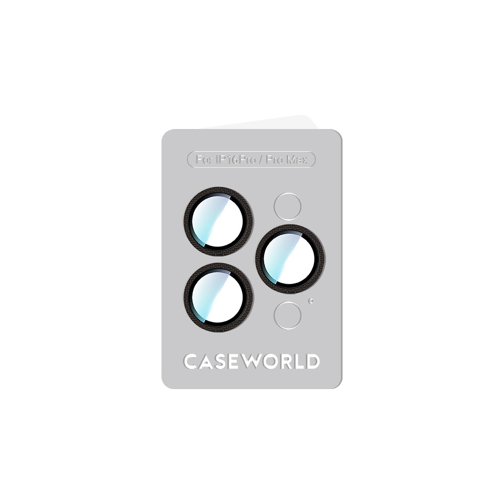 CaseWorld Karbon Fiber Serisi iPhone 16 Pro Max Anti Reflective Ultra Clear Kamera Lens Koruyucu