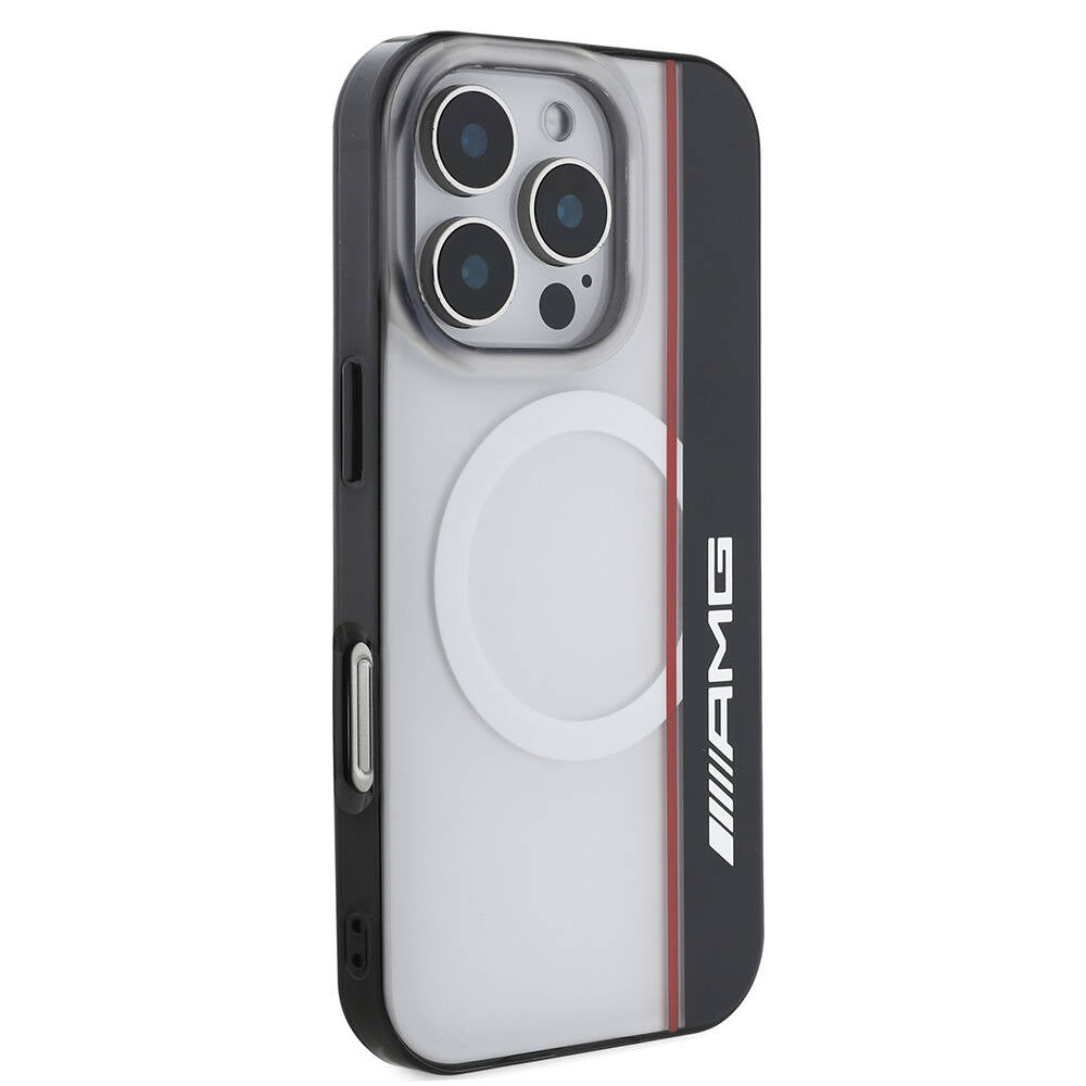 AMG iPhone 16 Pro Max Orjinal Lisanslı M-safe Şarj Özellikli IML Baskı Logolu Çift Katmanlı Bow Lines Kılıf