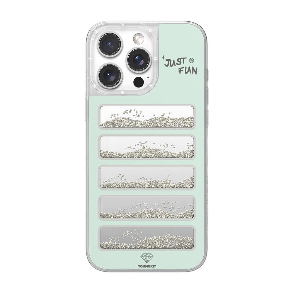 Youngkit Jump Serisi iPhone 16 Pro Max Kılıf Aynalı ve Boncuklu Tasarım Kılıf