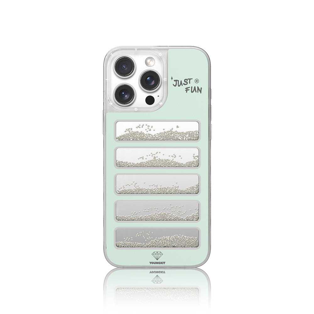 Youngkit Jump Serisi iPhone 16 Pro Max Kılıf Aynalı ve Boncuklu Tasarım Kılıf