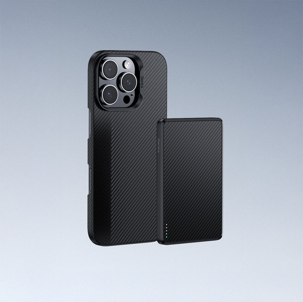 Benks iPhone 16 Pro Max M-safe Metal Kamera Çerçeveli Magnetik ArmorAir 600D Kevlar Fiber Kılıf