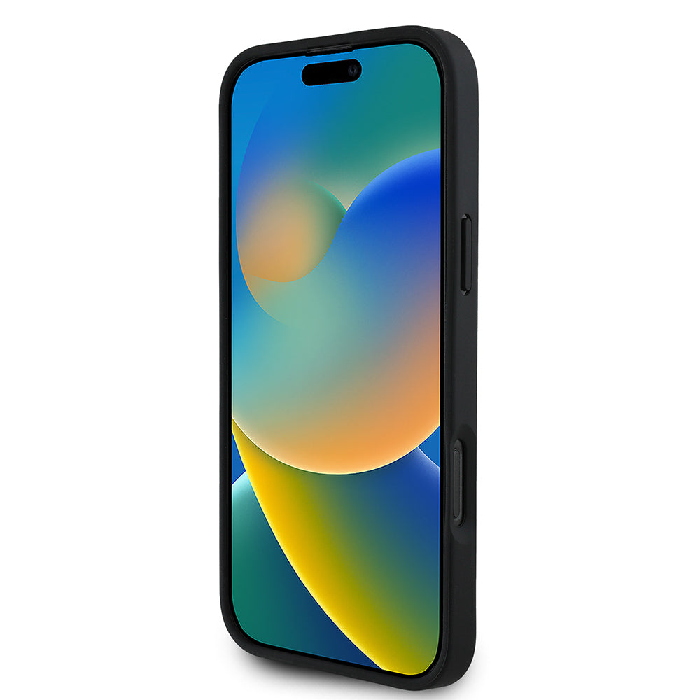 BMW iPhone 16 Pro Max Orjinal Lisanslı Karbon Fiber Tasarımlı ve Metal Logolu PU Deri Telefon Kılıfı