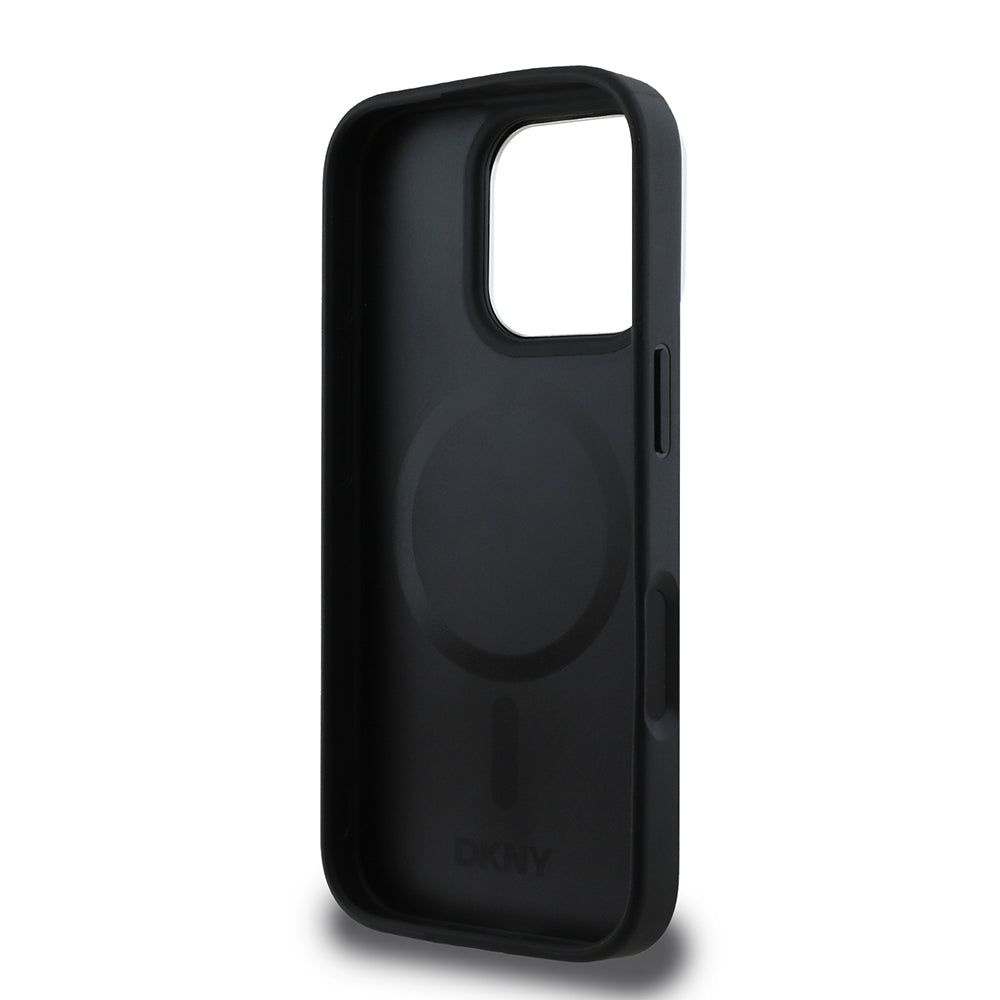 DKNY iPhone 16 Pro Max Orjinal Lisanslı M-safe Şarj Özellikli 3D Yazılı Checkered Pattern Kılıf