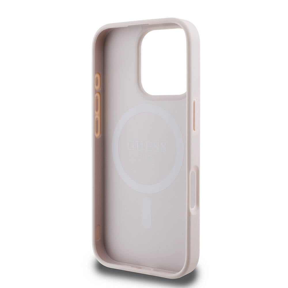 Guess iPhone 16 Pro Max Orjinal Lisanslı Magsafe Şarj Özellikli 4G Şerit Tasarımlı Printed Telefon Kılıfı - 14