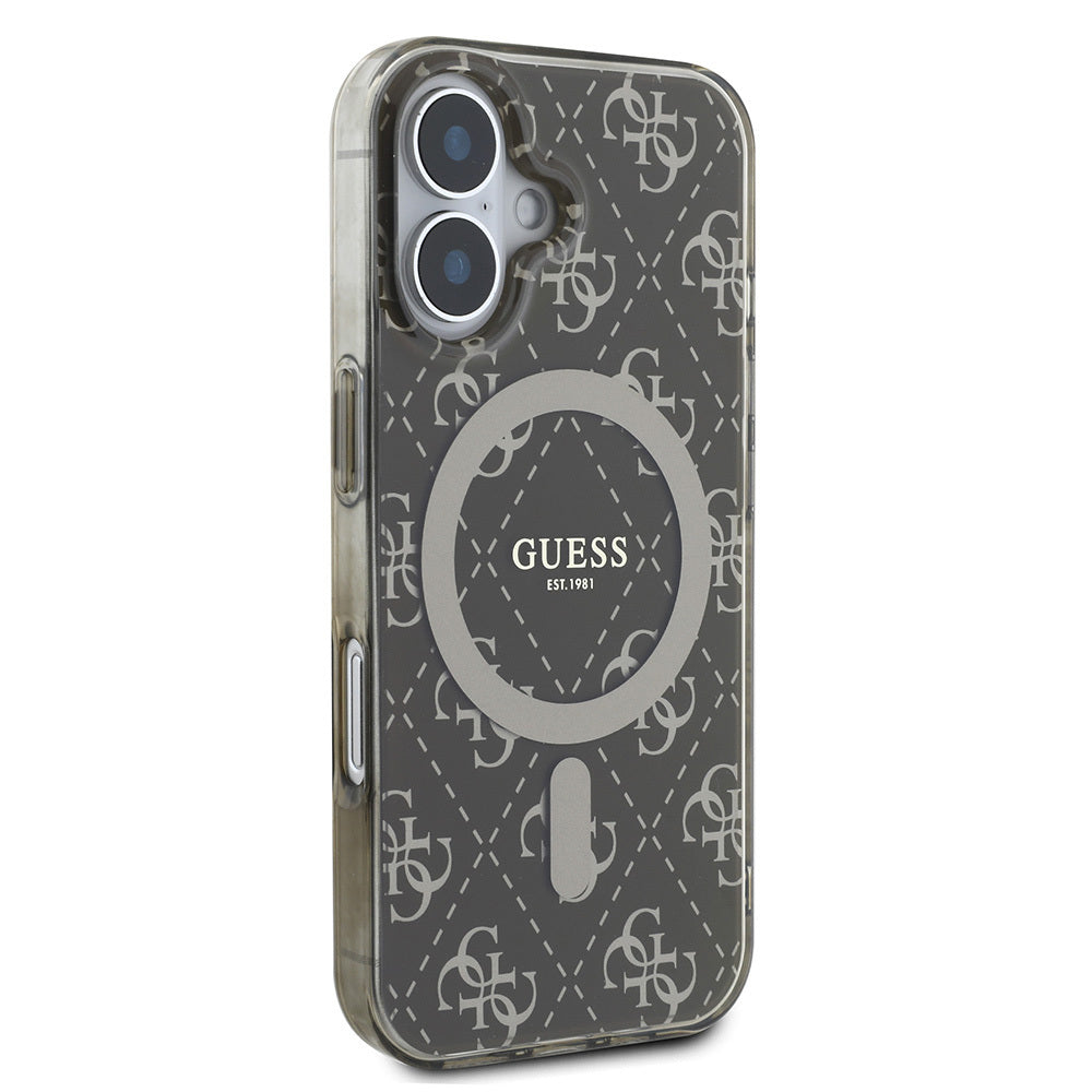 Guess iPhone 16 Pro Max Orjinal Lisanslı Magsafe Şarj Özellikli IML Baskılı Klasik Logolu 4G Desenli Telefon Kılıfı-12