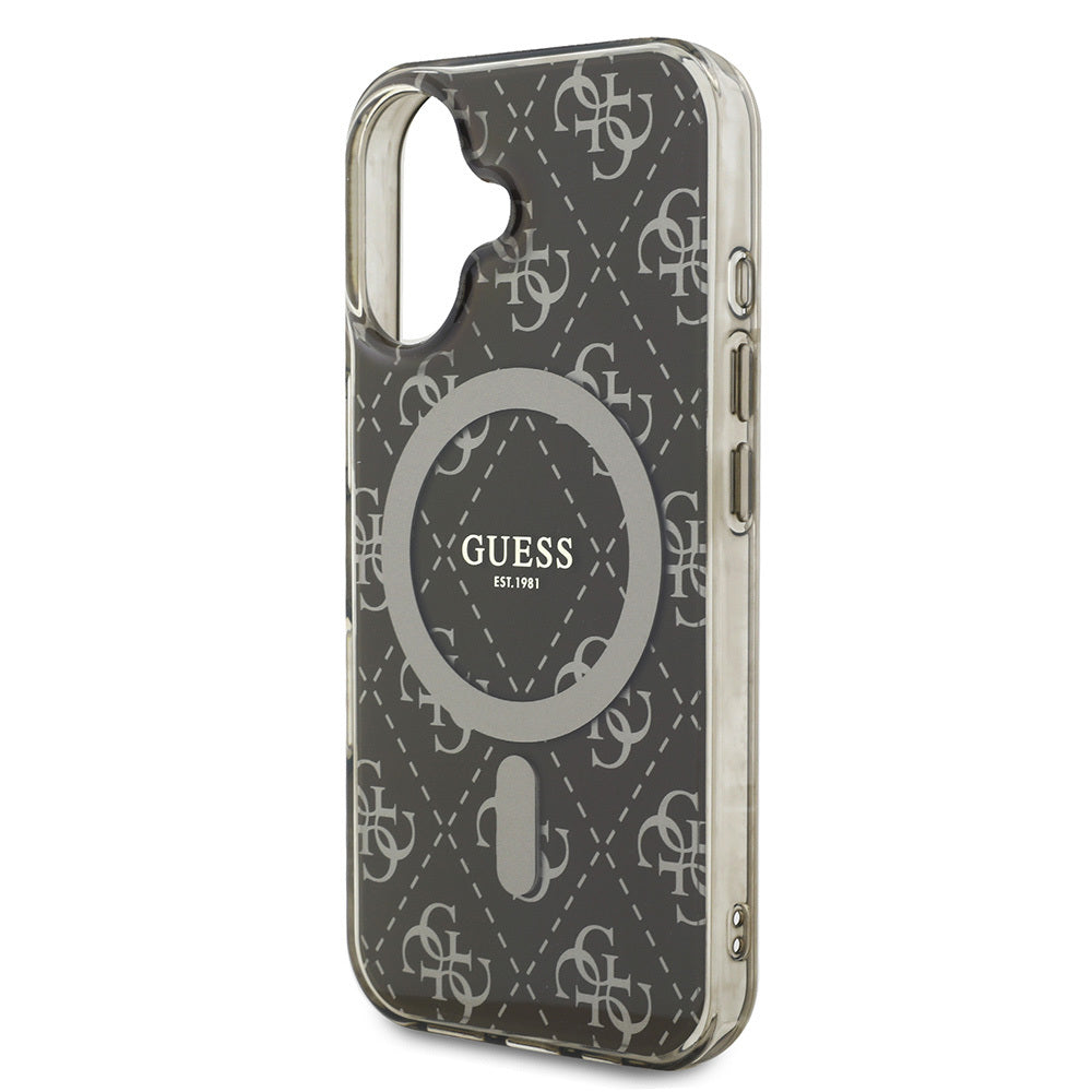 Guess iPhone 16 Pro Max Orjinal Lisanslı Magsafe Şarj Özellikli IML Baskılı Klasik Logolu 4G Desenli Telefon Kılıfı-14