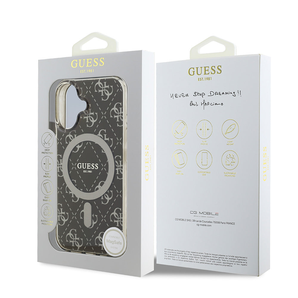 Guess iPhone 16 Pro Max Orjinal Lisanslı Magsafe Şarj Özellikli IML Baskılı Klasik Logolu 4G Desenli Telefon Kılıfı-16