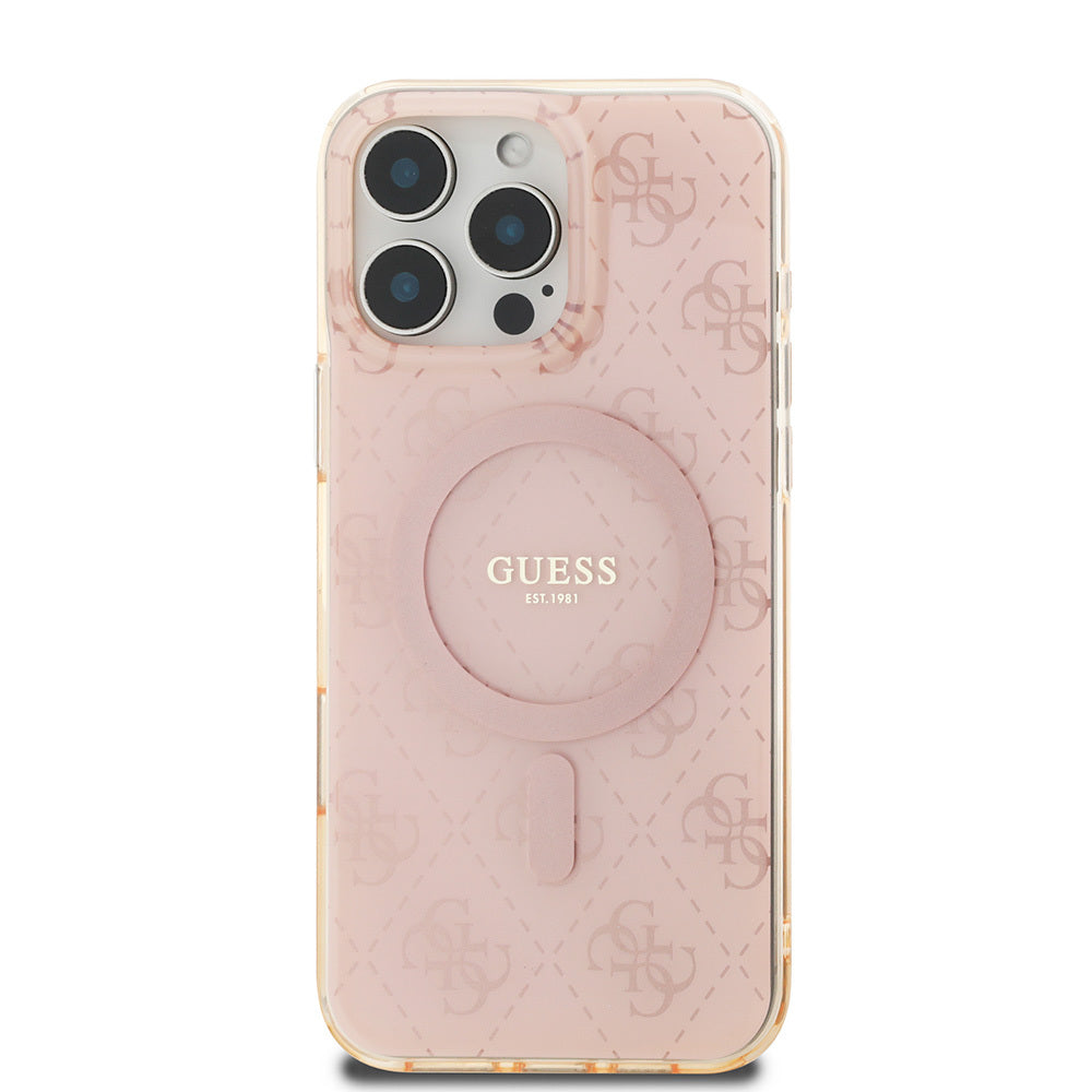 Guess iPhone 16 Pro Max Orjinal Lisanslı Magsafe Şarj Özellikli IML Baskılı Klasik Logolu 4G Desenli Telefon Kılıfı-3