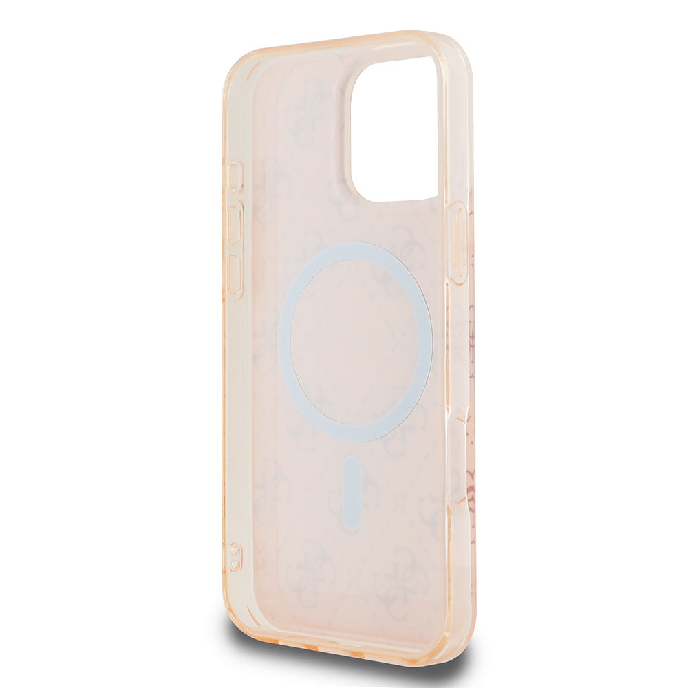 Guess iPhone 16 Pro Max Orjinal Lisanslı Magsafe Şarj Özellikli IML Baskılı Klasik Logolu 4G Desenli Telefon Kılıfı-7