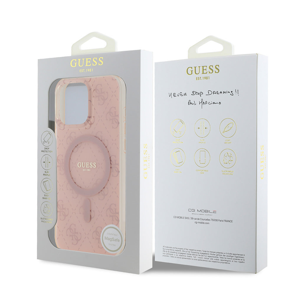 Guess iPhone 16 Pro Max Orjinal Lisanslı Magsafe Şarj Özellikli IML Baskılı Klasik Logolu 4G Desenli Telefon Kılıfı-8