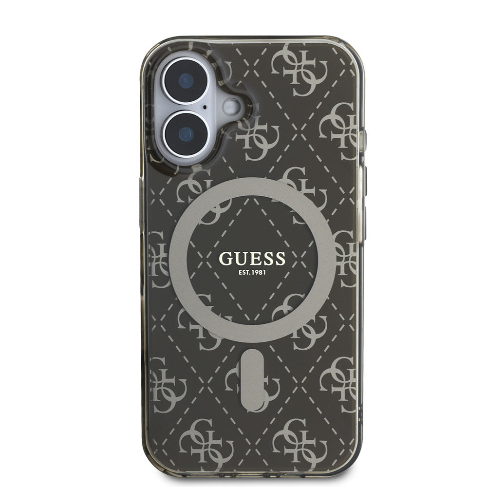 Guess iPhone 16 Pro Max Orjinal Lisanslı Magsafe Şarj Özellikli IML Baskılı Klasik Logolu 4G Desenli Telefon Kılıfı-11