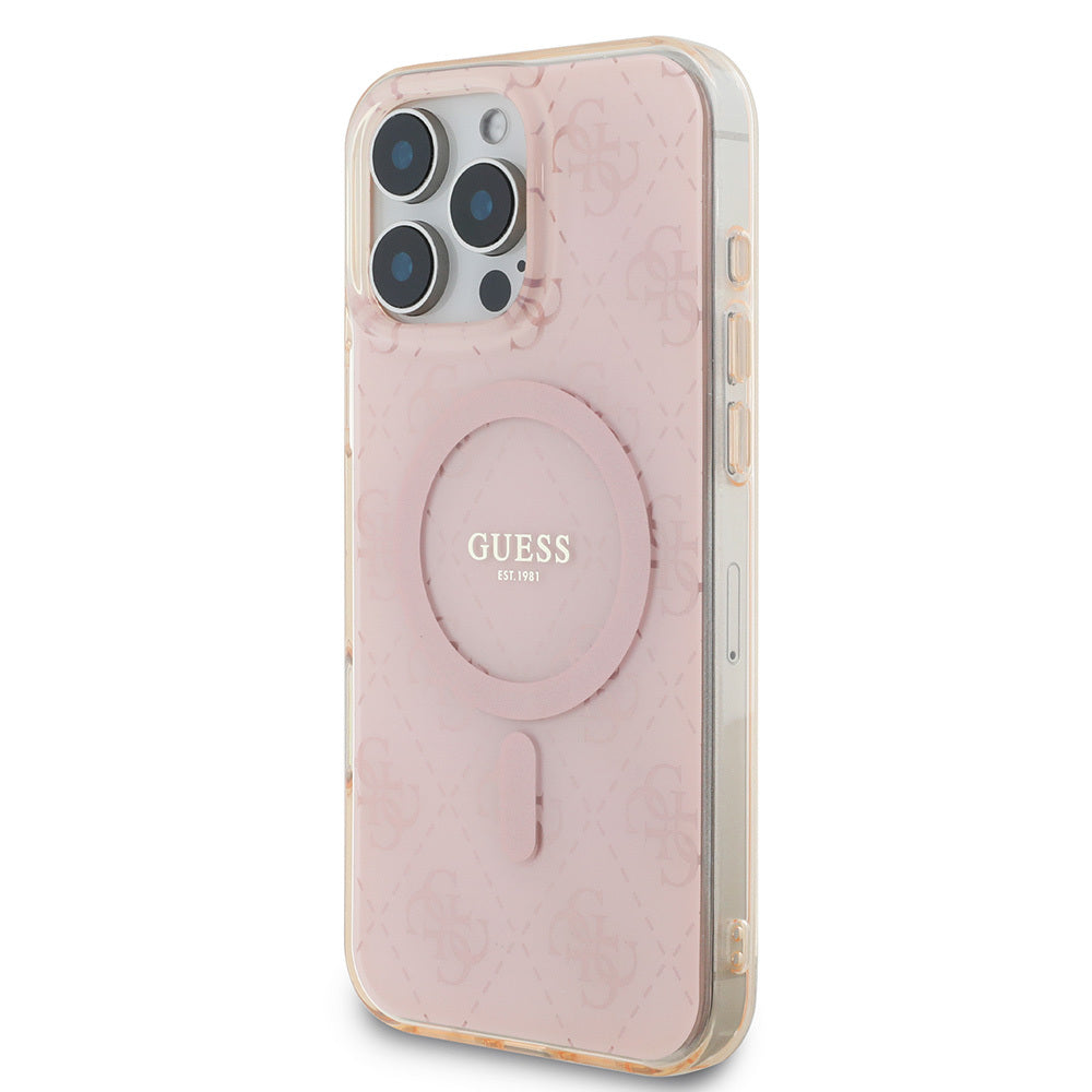 Guess iPhone 16 Pro Max Orjinal Lisanslı Magsafe Şarj Özellikli IML Baskılı Klasik Logolu 4G Desenli Telefon Kılıfı-2