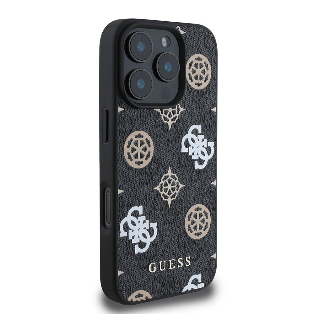 Guess iPhone 16 Pro Max Orjinal Lisanslı Magsafe Şarj Özellikli 4G Desenli Yazı Logolu Peony Telefon Kılıfı - 4