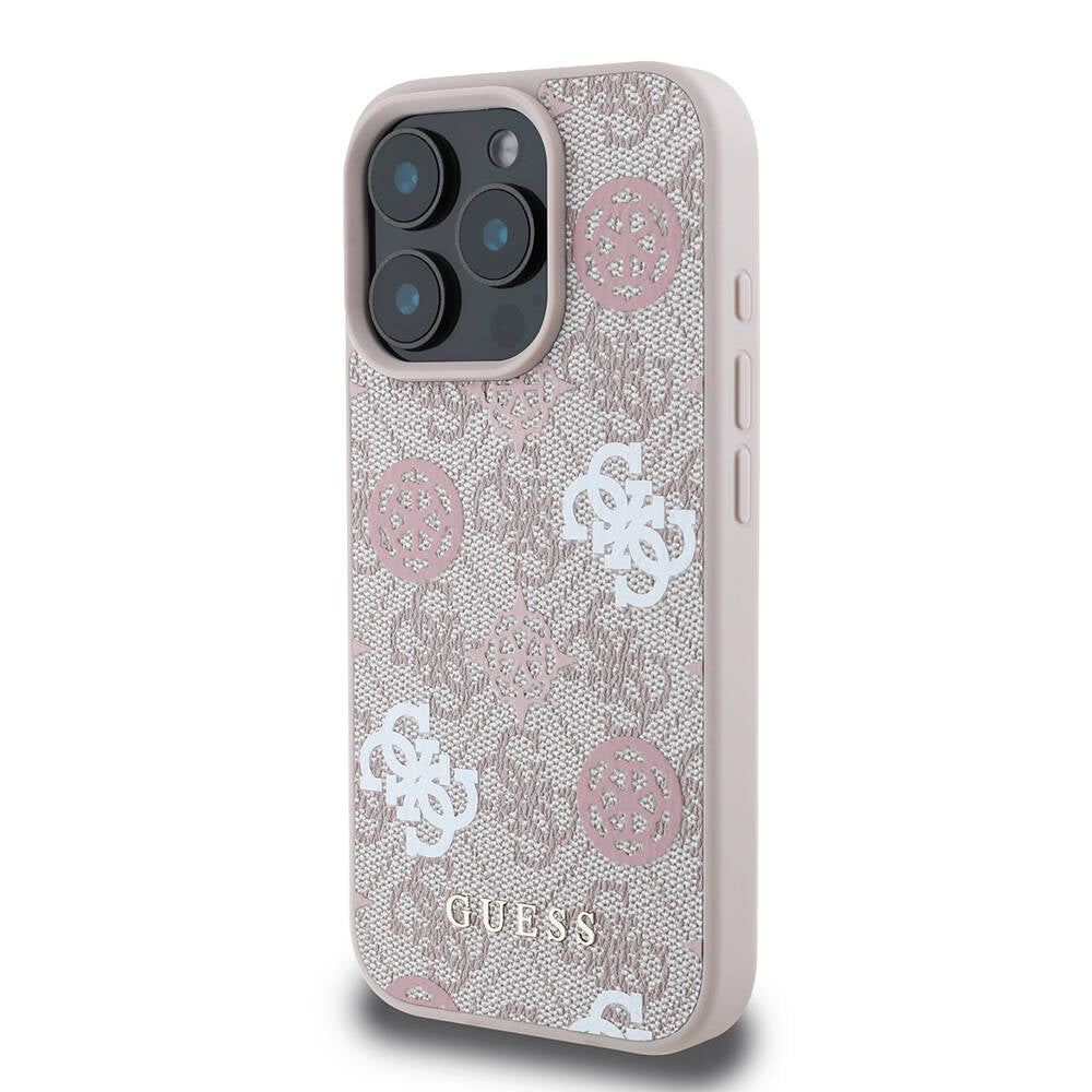 Guess iPhone 16 Pro Max Orjinal Lisanslı Magsafe Şarj Özellikli 4G Desenli Yazı Logolu Peony Telefon Kılıfı - 16