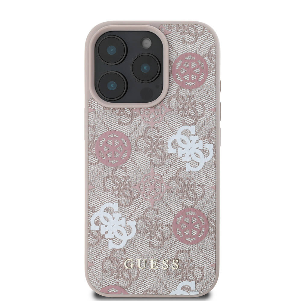 Guess iPhone 16 Pro Max Orjinal Lisanslı Magsafe Şarj Özellikli 4G Desenli Yazı Logolu Peony Telefon Kılıfı - 17