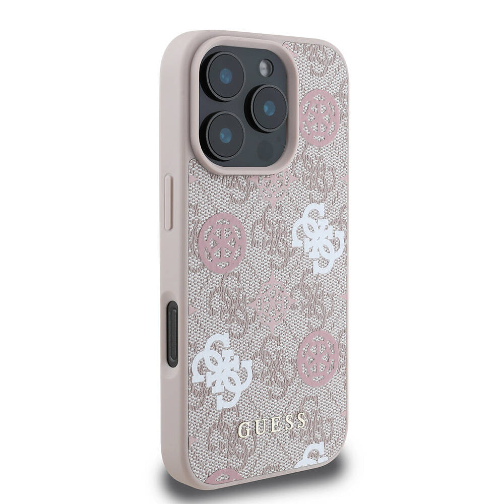 Guess iPhone 16 Pro Max Orjinal Lisanslı Magsafe Şarj Özellikli 4G Desenli Yazı Logolu Peony Telefon Kılıfı - 18
