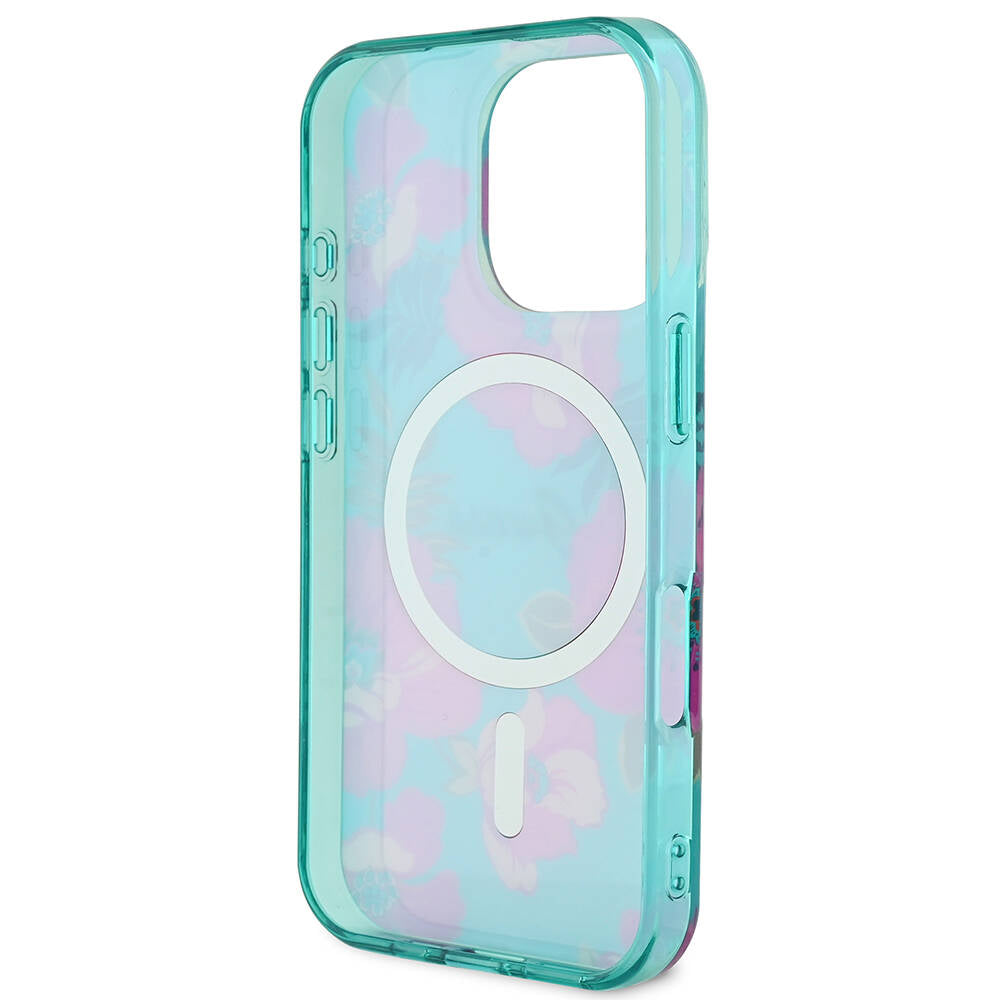 Guess iPhone 16 Pro Max Orjinal Lisanslı M-safe Şarj Özellikli Flower Tone On Tone Ring Kılıf
