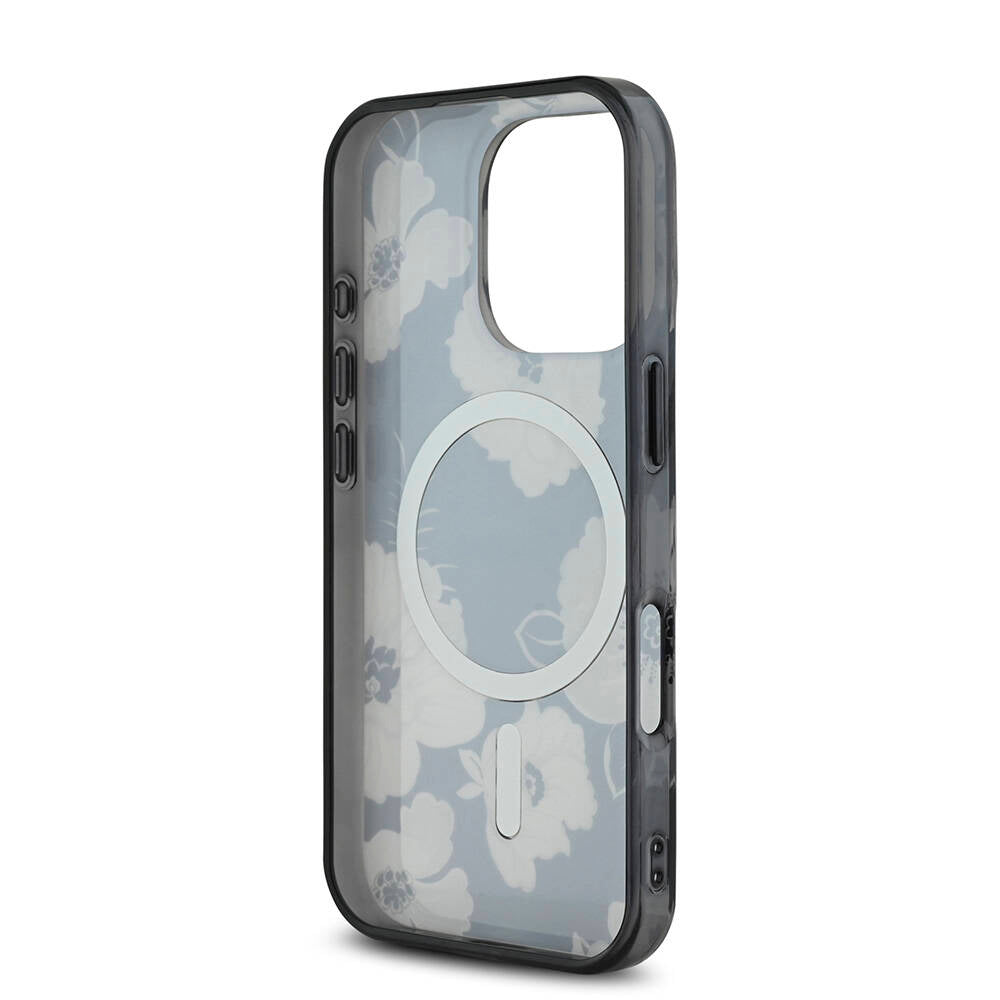 Guess iPhone 16 Pro Max Orjinal Lisanslı M-safe Şarj Özellikli Flower Tone On Tone Ring Kılıf