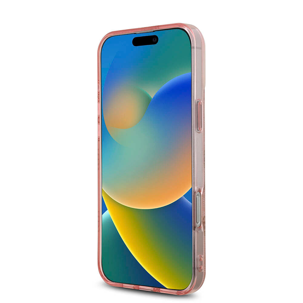 Guess iPhone 16 Pro Max Orjinal Lisanslı M-safe Şarj Özellikli IML Peony ve 4G Desenli Klasik Logolu Kılıf