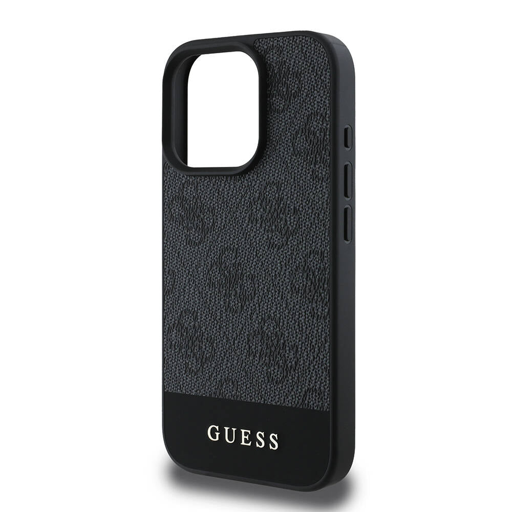 Guess iPhone 16 Pro Max Orjinal Lisanslı Magsafe Şarj Özellikli PU Deri Şerit Logo Dizaynlı Telefon Kılıfı - 13