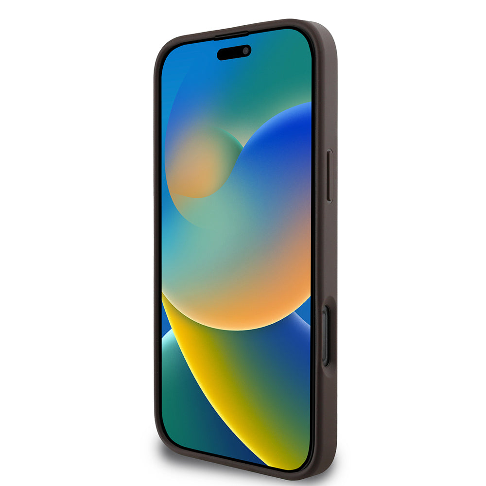 Guess iPhone 16 Pro Max Orjinal Lisanslı Magsafe Şarj Özellikli PU Halkalı 4G Desenli Yazı Logolu Kılıf