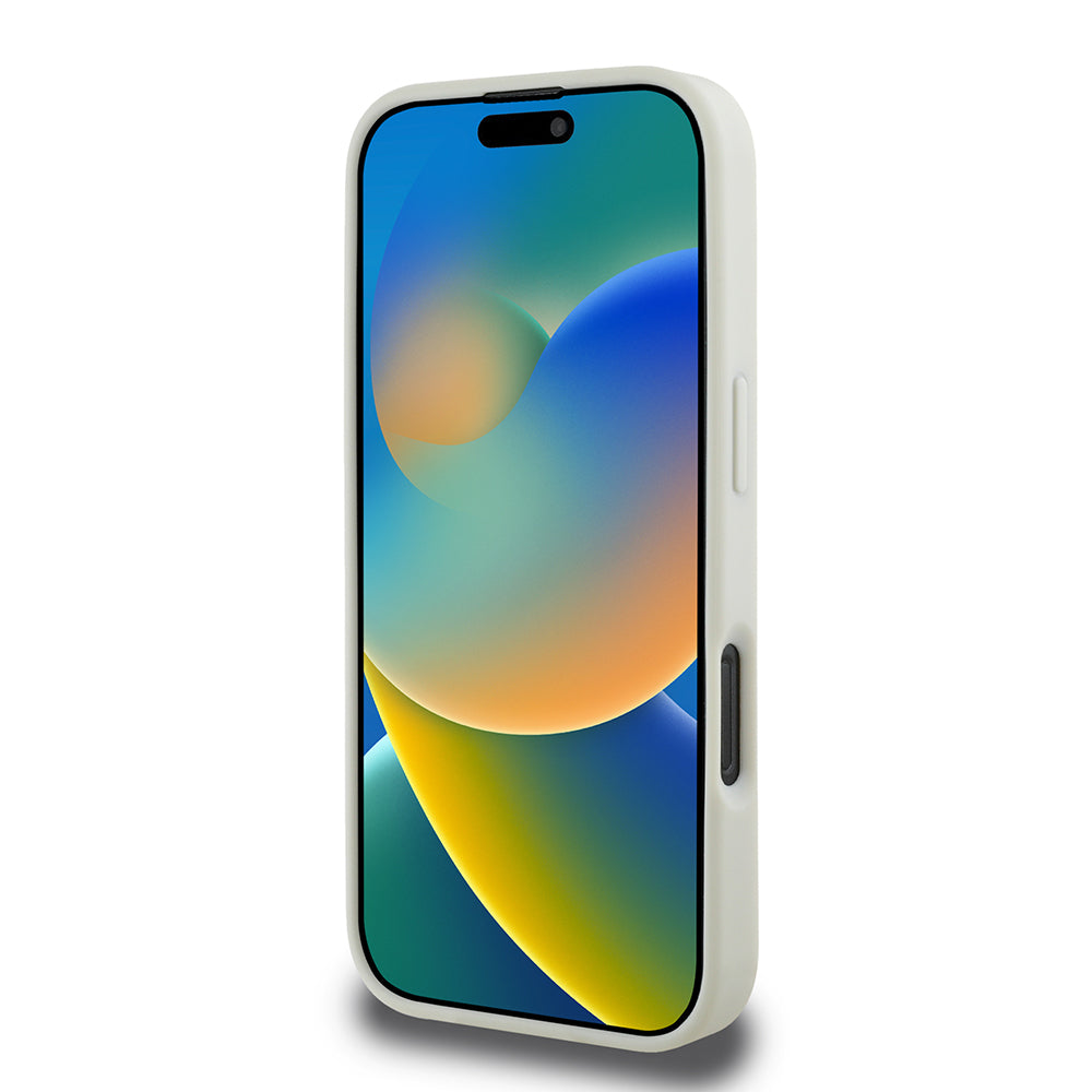 Guess iPhone 16 Pro Max Orjinal Lisanslı M-safe Şarj Özellikli Sıcak Baskılı Üçgen Logolu PU Deri Peony Kılıf