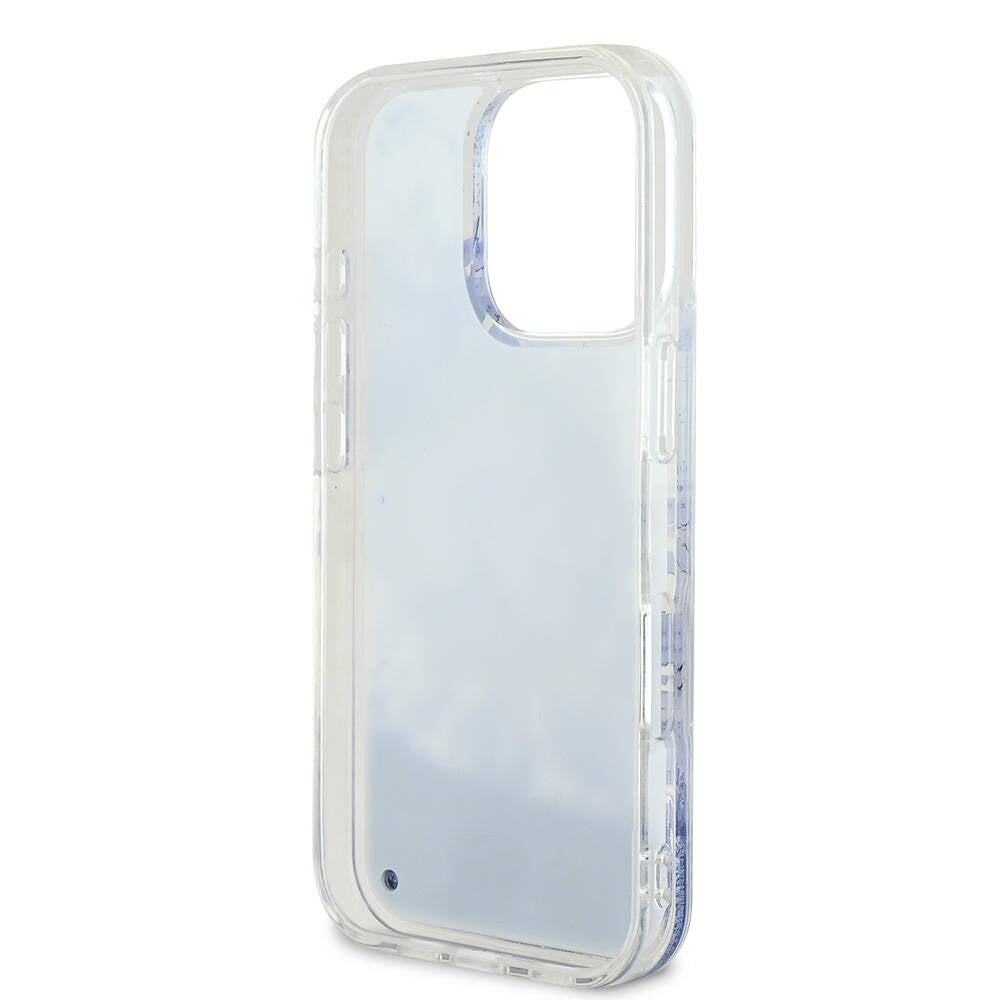 Guess iPhone 16 Pro Max Orjinal Lisanslı Magsafe Şarj Özellikli Sıvılı Simli Çiçek Desenli Telefon Kılıfı - 20